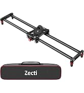 Zecti Camera Slider, 24 inches/60 Centimeters Adjustable Carbon Fiber Camera Dolly Track Slider V...