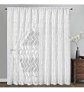 GOHD Light Grace. Clipped Voile, Voile Jacquard Window Curtain Panel Drape with Attached Double V...