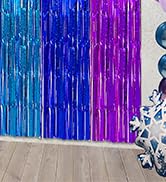 Winter Foil Fringe Curtains Backdrop Birthday Party Decorations