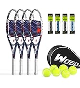 Tennis Rackets for Adults 27 Inch Tennis Racquets Set Included Tennis Racket Tennis Balls Overgri...