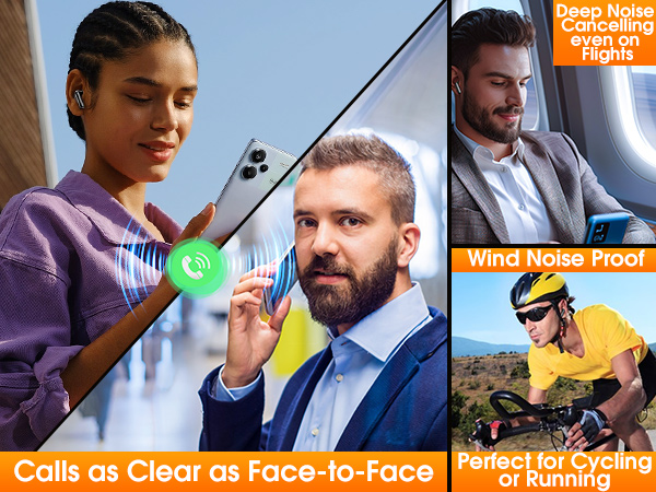 ENC noise cancellation and 6 mic for wind noise resistance, ensuring clear calls even while cycling