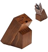 Wood Kitchen Knife Block, Universal Kitchen Knife Holder Kitchen Knife Storage Rack 15 Piece Knif...