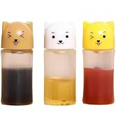 Mozff 3Pcs Mini Condiment Squeeze Bottles, Mini Ketchup Bottles Tomato Ketchup Bottle Refillable ...