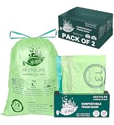 13 Gallon,100 Count, Compostable Trash Bags with Drawstring,Tear Resistant Kitchen Food Scrap Was...