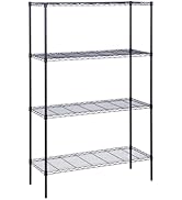 Honey Can Do 4-Tier Heavy Duty Adjustable Shelving Unit with 350-lb Weight Capacity Per Shelf, Bl...
