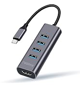 TWOPAN 5 in 1 USB C Hub with 4K HDMI, 4 USB 3.0 Ports, Multiport Adapter for Laptop, MacBook Pro/...