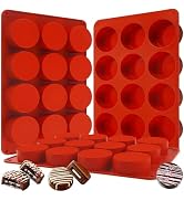 Wilewir 3Pcs Chocolate Cookie Silicone Molds for Oreo, 12-Cavity Round Cylinder Silicone Chocolat...