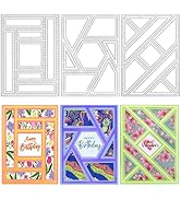 3 PCS Rectangular Die Cuts for Card Making, AFUNTA Frame Scrapbook Metal Cutting Dies Embossing T...