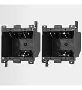 YQMIGU Black 2-Gang Old Work Outlet Box, 25 Cubic Inch. Capacity – 4-1/3" Length x 4-1/6" Width x...