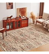 Serenhom 5x7 Retro Area Rugs for Bedroom – Non-Shedding, Machine Washable, Low Pile, Non-Slip, Vi...