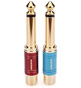 MOBOREST 1/4" Male to RCA Female Audio Adaptor - Pure Copper, 6.35mm Mono Plug TS, Color Paint Ad...