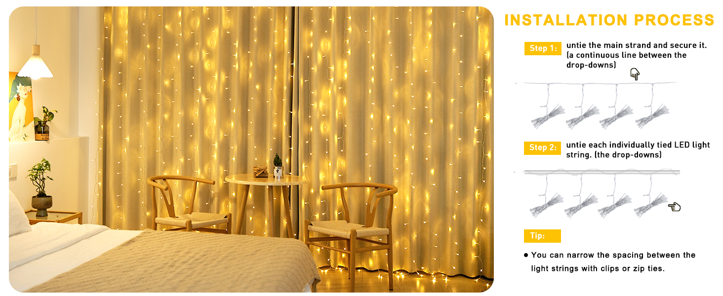 curtain lights for bedroom
