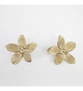 YEMCHI 2 Pack Gold Flower Knobs for Dresser Drawers, 2.36 inch Brushed Gold Cabinet Door Handles,...