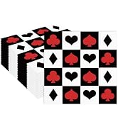 40PCS Casina Poker Party Napkins - Las Vegas Paper Napkins Bridge Beverage Napkins Folded 6.5 x 6...