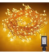 2Pcs Fairy Lights Plug in, 10Ft 200LED Copper Wire Firecracker Firefly Lights Waterproof Cluster ...