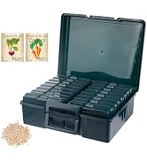 Find Scrapblooms Dark Green Seed Storage Box With 16 inner 4×6 inch small boxes, Portable tool st...