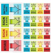 500pcs Sign Here Stickers & Tabs – Initial Here, Sign & Date, Notarize Flags – Sticky Post-It Fla...