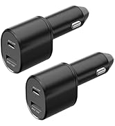 Super Fast Dual Car Charger (25W+15W)-2-Pack PD25W & QC 15W Car Charger Adapter for Samsung Galax...