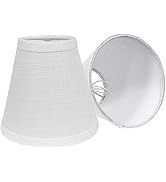 Double Mini Small White Barrel Lamp Shades Clip On Bulb, TOOTOO STAR Barrel Fabric Lampshade for ...