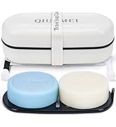 QIUYMEI Shampoo Bar Holder and Soap Case | Leakproof Travel Container with Lid & Drain Tray | Inc...