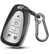 MILD EAST for Chevy Key Fob Cover, 5 Button Key Case for Chevrolet Equinox Malibu Trailblazer Tra...