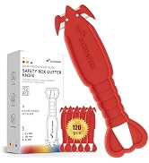 120 PCS Safety Box Cutter Knife of Recessed Concealed Stainless Steel Blade, Lobster Package Open...