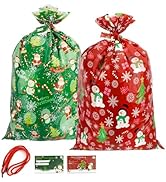 Large Christmas Gift Bags, 2 Pcs Extra Large Christmas Bags for Gifts, Xmas Jumbo Large Gift Bags...