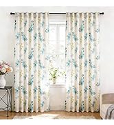 SpaceDresser Linen Curtains 84 Inch Length, Light Filtering Vintage Farmhouse Boho Curtains for L...