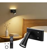 Fuligent Wall Sconce Battery Operated Reading Lights, 10000mAh Rechargeable Wireless LED Wall Lig...