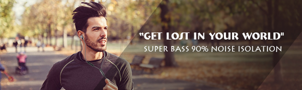 Noise Isolation reduction reduce ambient sound super deep bass effect wired headphones earbuds metal