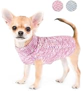 SlowTon Small Dog Sweater - Turtleneck Pullover Dog Knitwear for Small Medium Dogs Puppy Girl Boy...