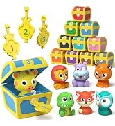 Coogam Fine Motor Skill Toys for Toddlers, 10pcs Surprise Animals Finger Puppets Treasure with Nu...