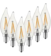 HMYYJT Dimmable LED Candelabra Bulb 25W Equivalent ,2700K Warm White, 200Lumens, 2W CA10 Vintage ...