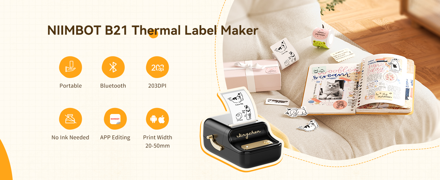 NIIMBOT B21 thermal printer for home and business