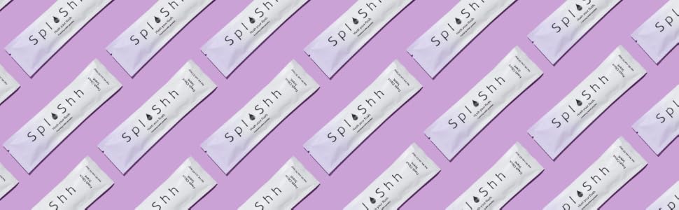 Splashh Foaming toilet bowl cleaners packets on purple background