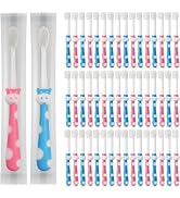 Gisdo Disposable Kids Toothbrushes Individually Wrapped Bulk, 100 pcs Toddler Kids Toothbrush for...