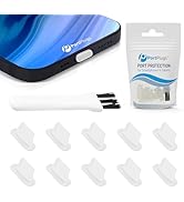 PortPlugs Dust Plugs (10-Pack) with Cleaning Brush, Compatible w/iPhone 14/13/12/11/Pro/Max & Air...