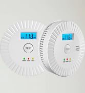 OLUNCLE 2 Packs Smoke and Carbon Monoxide Detector Powered by Battery,Smoke Detector Carbon Monox...