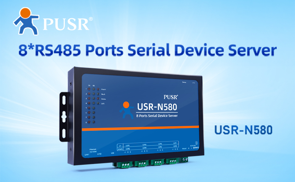 Convertidor rs485 a Ethernet de 8 puertos