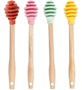 Honey Dipper Stick Wooden Honeycomb Stick Honey Blender for Jam Honey Dispense Drizzle Honey 4PCS...