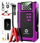 ODEGNC Jump Starter with Air Compressor, 6000A Peak Car Battery Jump Starter(9.0 Gas/8.0L Diesel)...