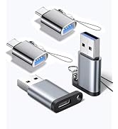 KAKAPOZO USB to USB C Adapter 4 Pack, Type C Male to A 3.0 Female OTG Converter x 2, USB C Female...