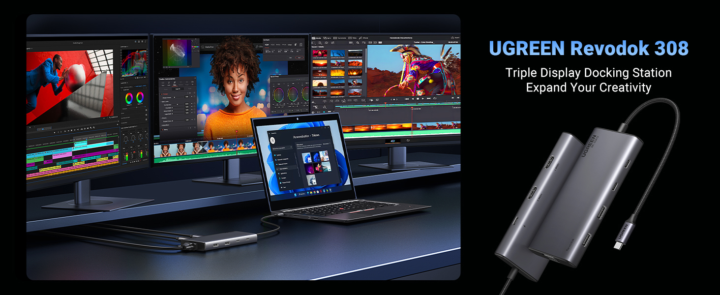 triple display docking station