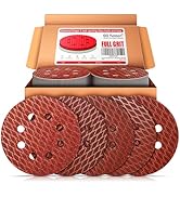 Faoyoon Sanding Disc 5 Inch 8 Hole Hook and Loop, Diamond Shape Orbital Sander Pads 40,60,80,100,...