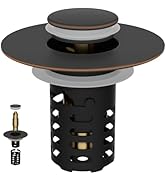 Anylock Upgraded Bathroom Sink Drain Strainer Hair Catcher Universal 3 in 1 Pop-up Sink Stopper, ...
