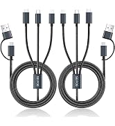 SEIPOG Multi Charging Cable 5 in 1, 2PCS 4FT USB C/A Multi Charger Cable to Type-C/Micro USB Port...