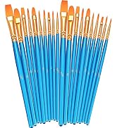 BOSOBO Paint Brushes Set, 2 Pack 20 Pcs Round-Pointed Tip Nylon Hair Artist Acrylic Paint Brushes...