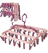 Foshine Clothes Drying Racks Foldable Clip Hangers Drip Hanger Plastic with 32 Drying Clips Wind-...