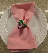MEANMOY Pink 210GSM Cloth Napkins Set of 4 - Washable & Reusable 17x17 Inch Napkins with Hemmed E...