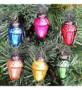 IndianShelf 50 Pieces Bulk Glass Acorn Colourful Felt Ornaments for Christmas Tree Thanksgiving T...